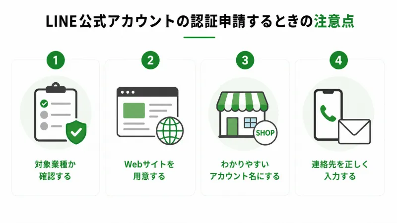 LINE公式アカウントの認証申請するときの注意点