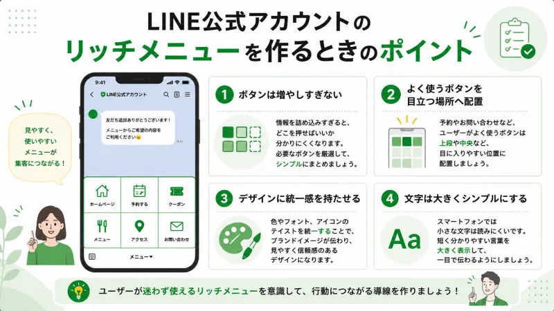 LINE公式アカウントのリッチメニューを作るときのポイント
